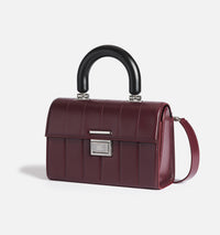 Grand sac à bandoulière Déjà-Vu en cuir - Bordeaux