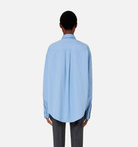 Chemise à poignets boutonnés en satin de coton - Pale Blue