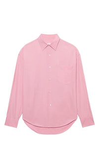 Chemise à poignets boutonnés en satin de coton - Pale Pink