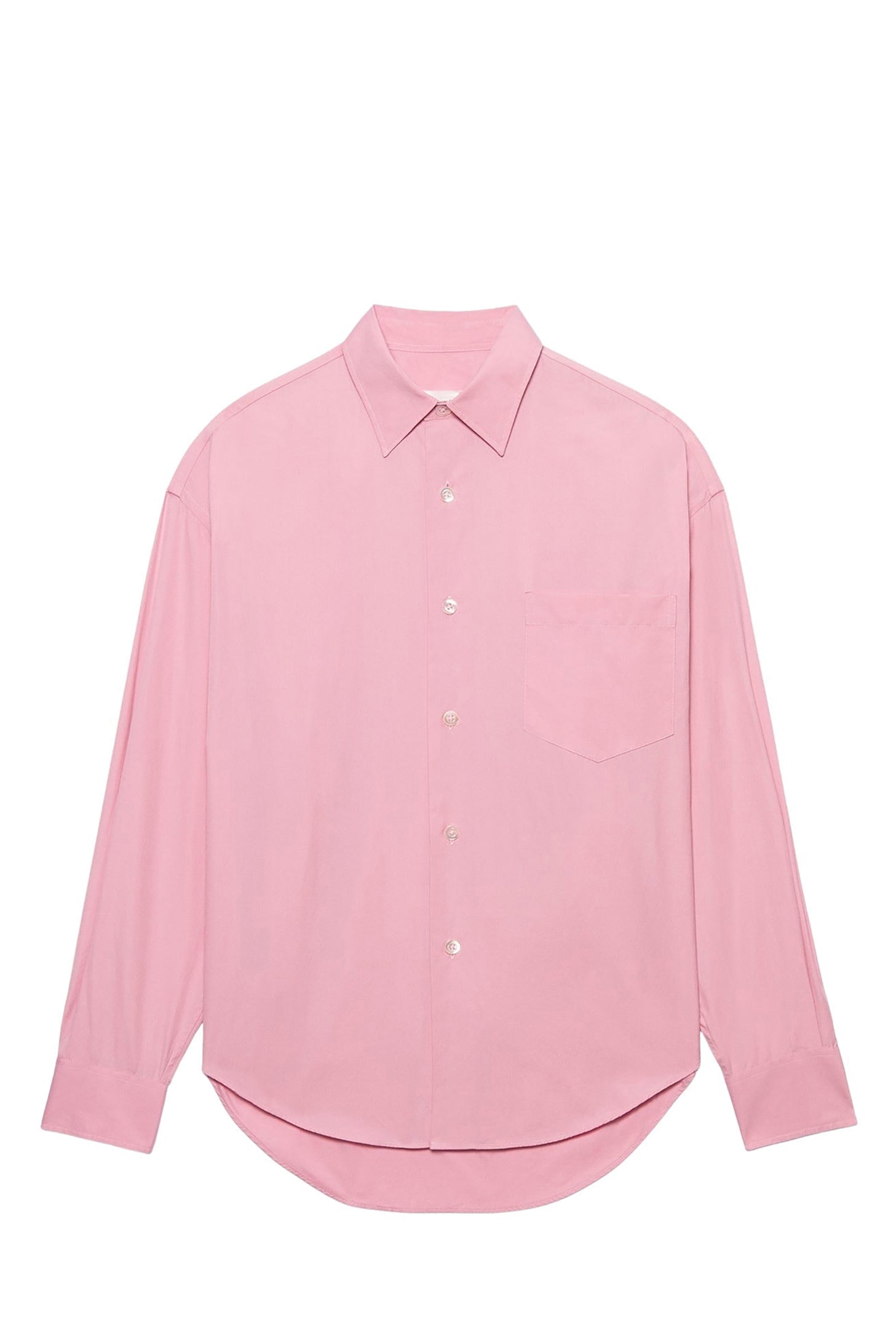 Chemise à poignets boutonnés en satin de coton - Pale Pink