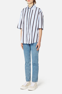 Chemise à manches courtes et rayures - Sky Blue & White
