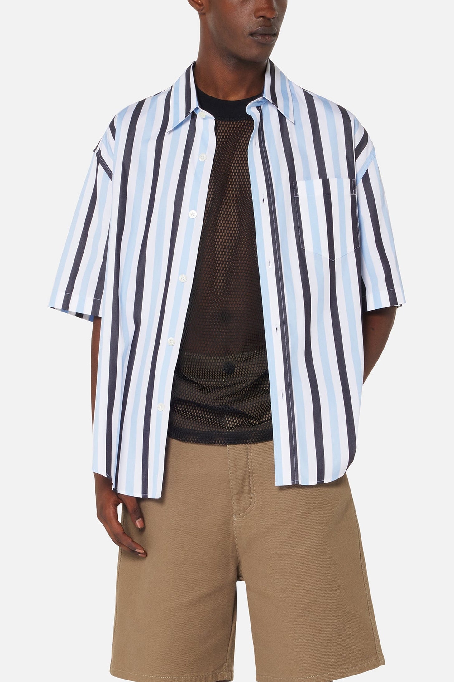 Chemise à manches courtes et rayures - Sky Blue & White