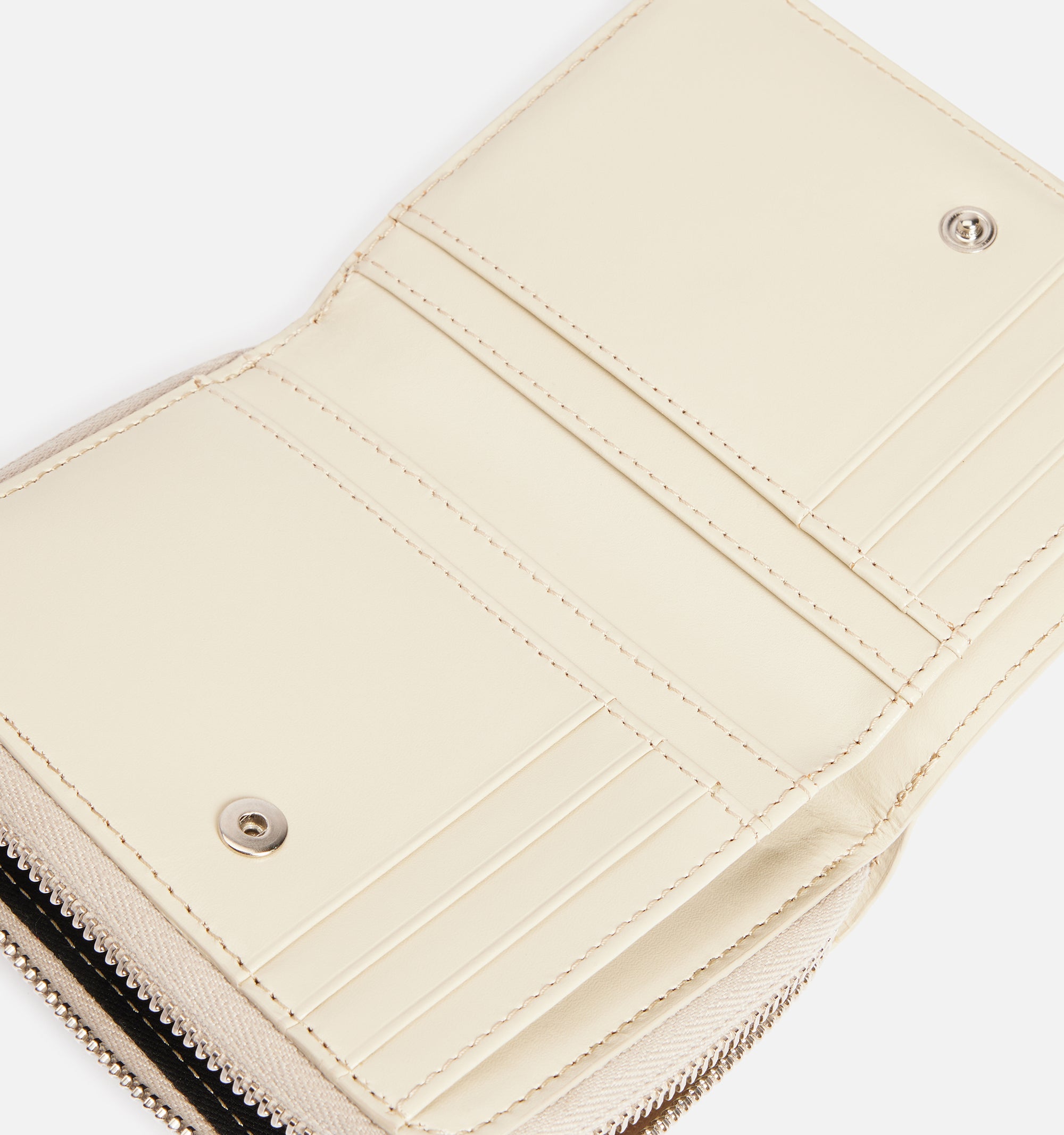 Portefeuille zippé en cuir - Vanilla