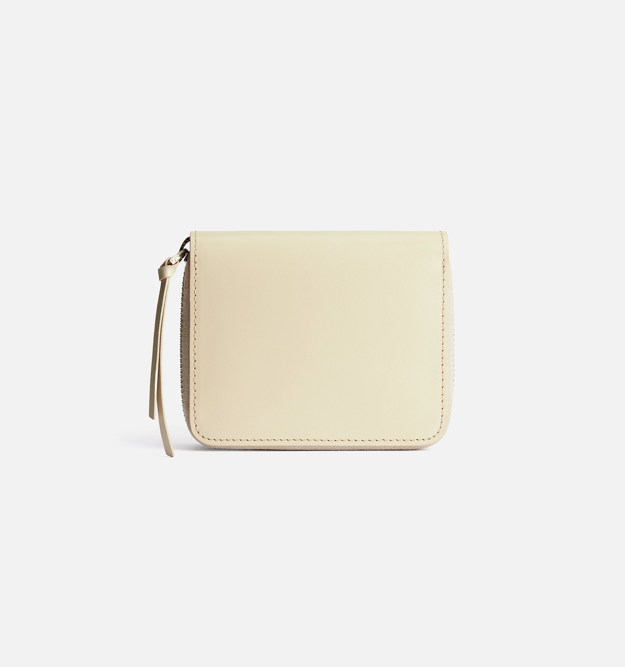 Portefeuille zippé en cuir - Vanilla