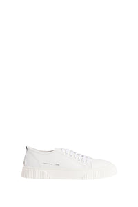 Sneakers basses à lacets en cuir - White