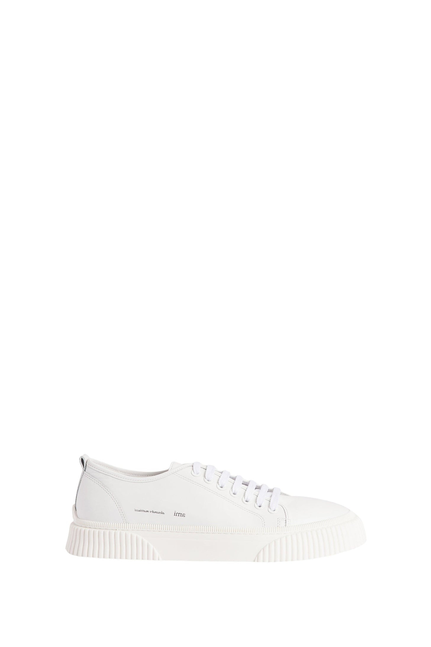 Sneakers basses à lacets en cuir - White
