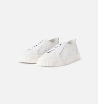 Sneakers basses à lacets en cuir - White