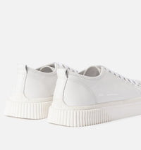 Sneakers basses à lacets en cuir - White