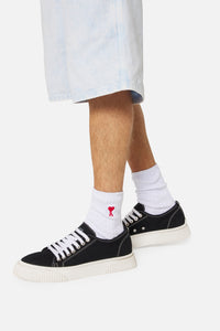 Sneakers basses à lacets en tissu - Black