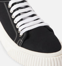 Sneakers basses à lacets en tissu - Black