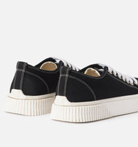 Sneakers basses à lacets en tissu - Black