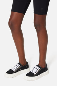 Sneakers basses à lacets en tissu - Black