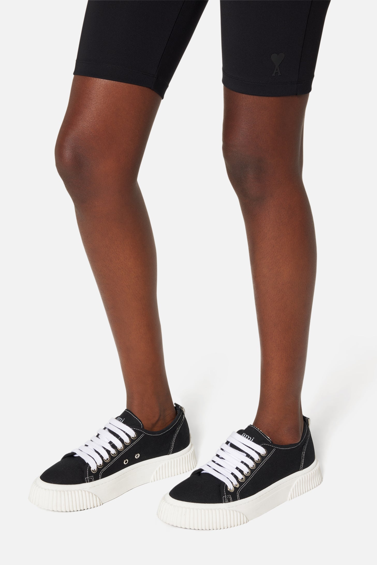 Sneakers basses à lacets en tissu - Black