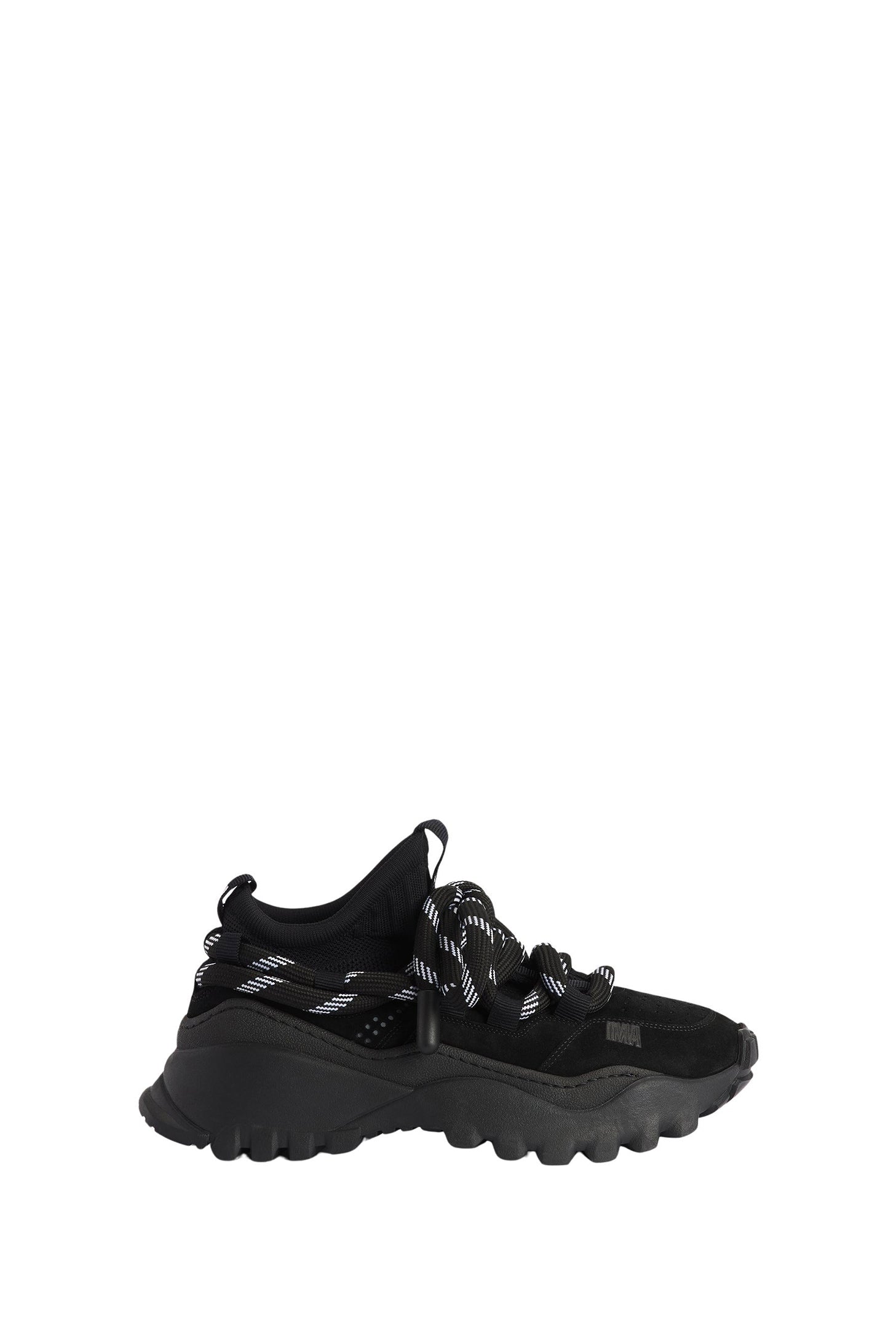 Sneakers basses Otto à lacets en daim - Black