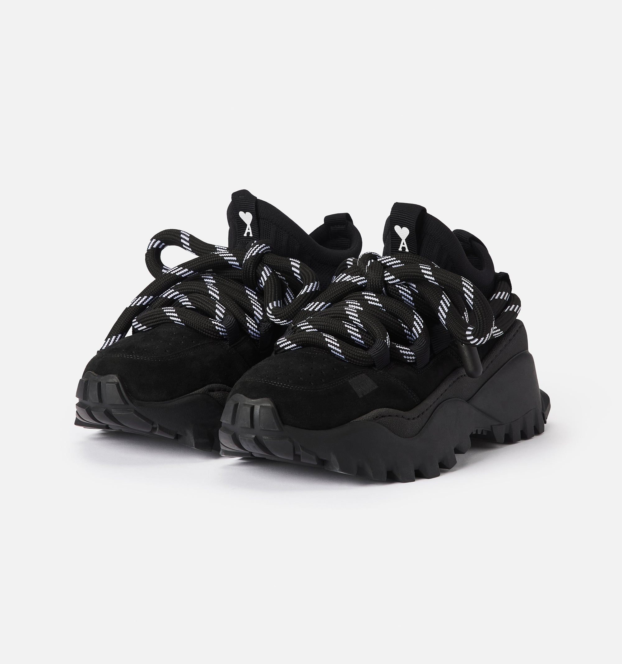 Sneakers basses Otto à lacets en daim - Black