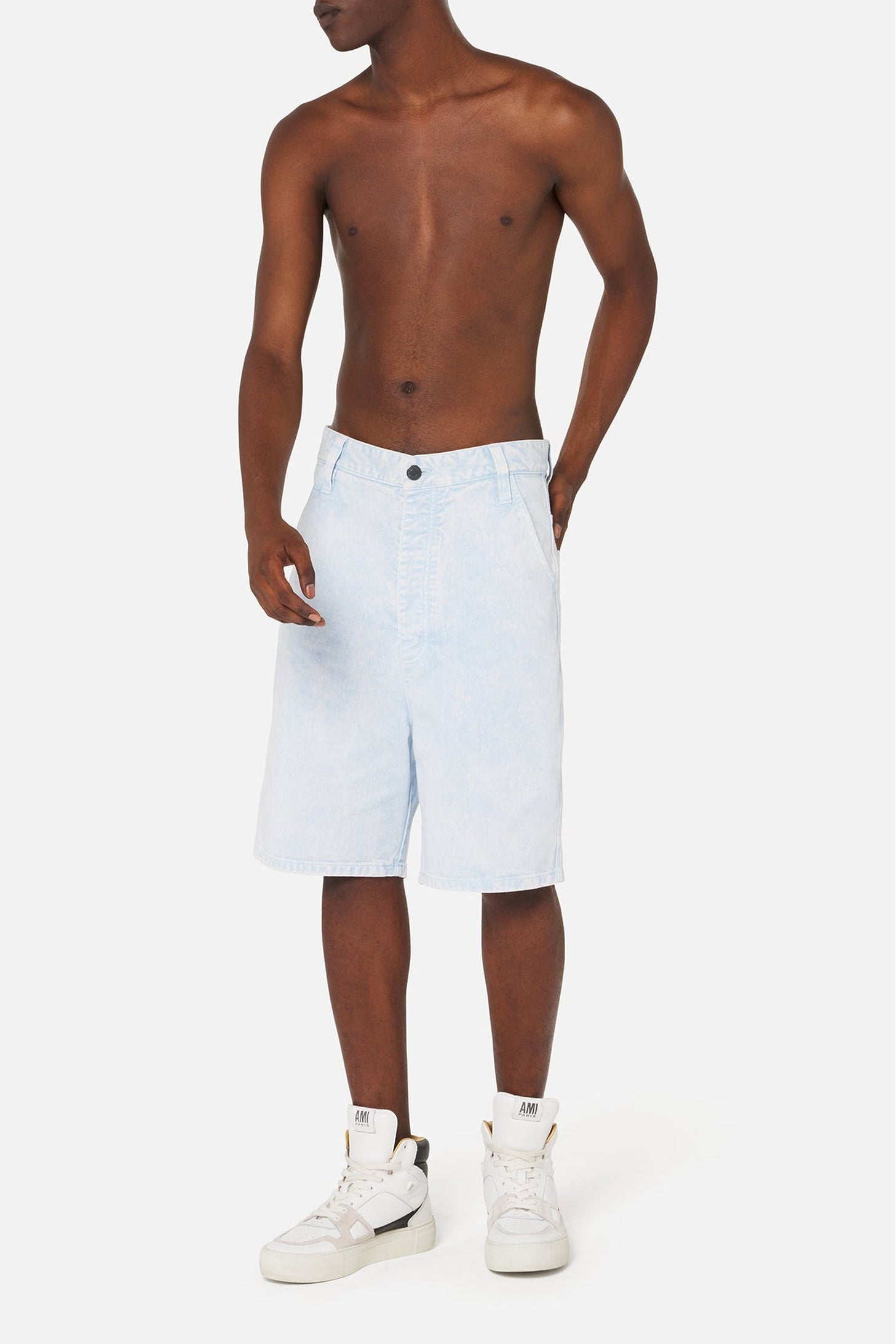 Bermuda Alex délavé en denim - Sky Blue