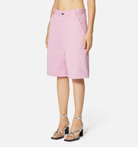 Bermuda Alex délavé en denim - Pale Pink