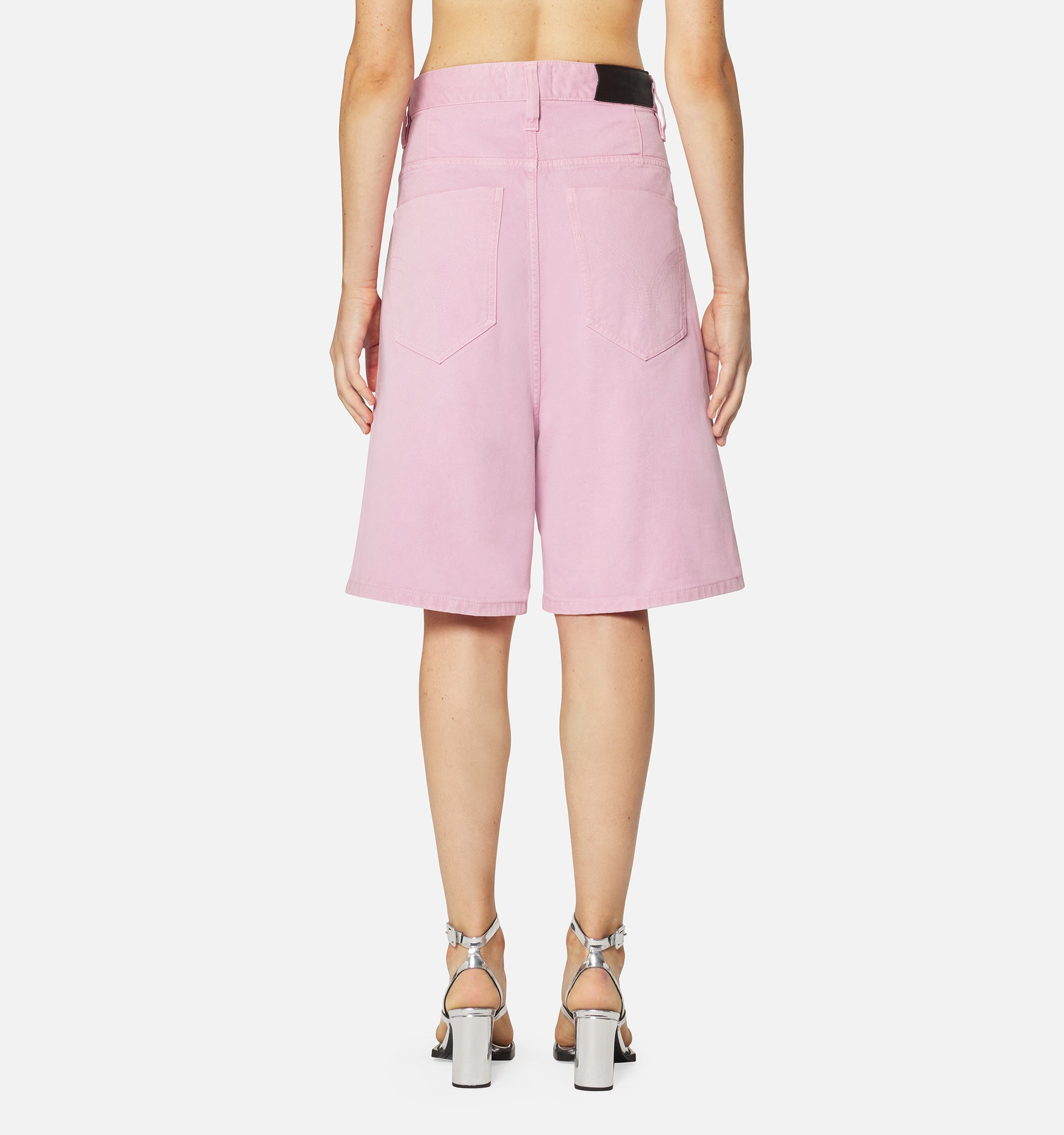 Bermuda Alex délavé en denim - Pale Pink