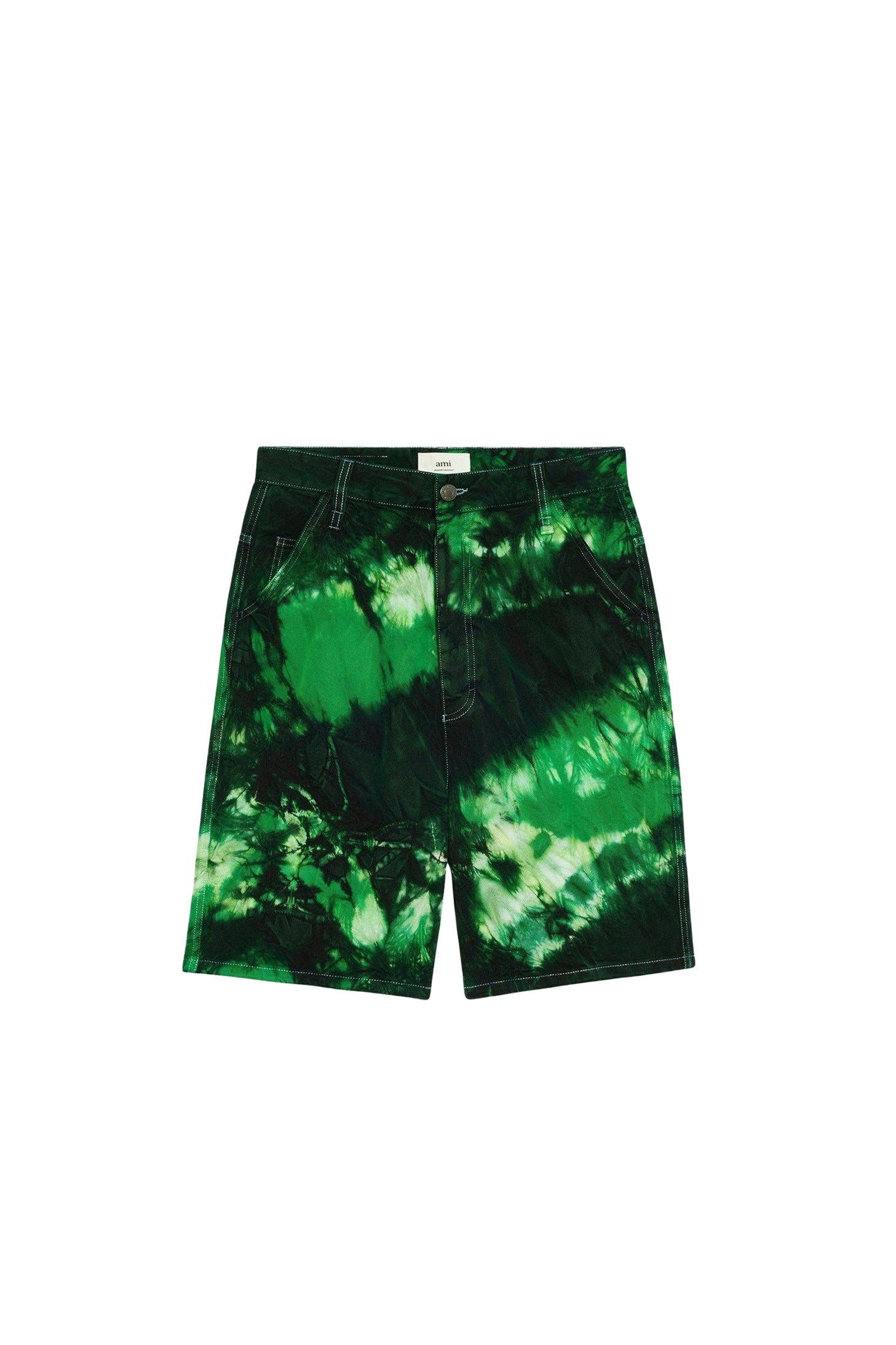 Bermuda Alex tie and dye en denim - Green & White