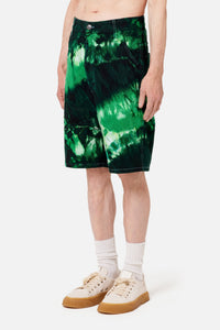 Bermuda Alex tie and dye en denim - Green & White