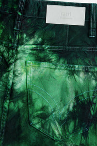Bermuda Alex tie and dye en denim - Green & White