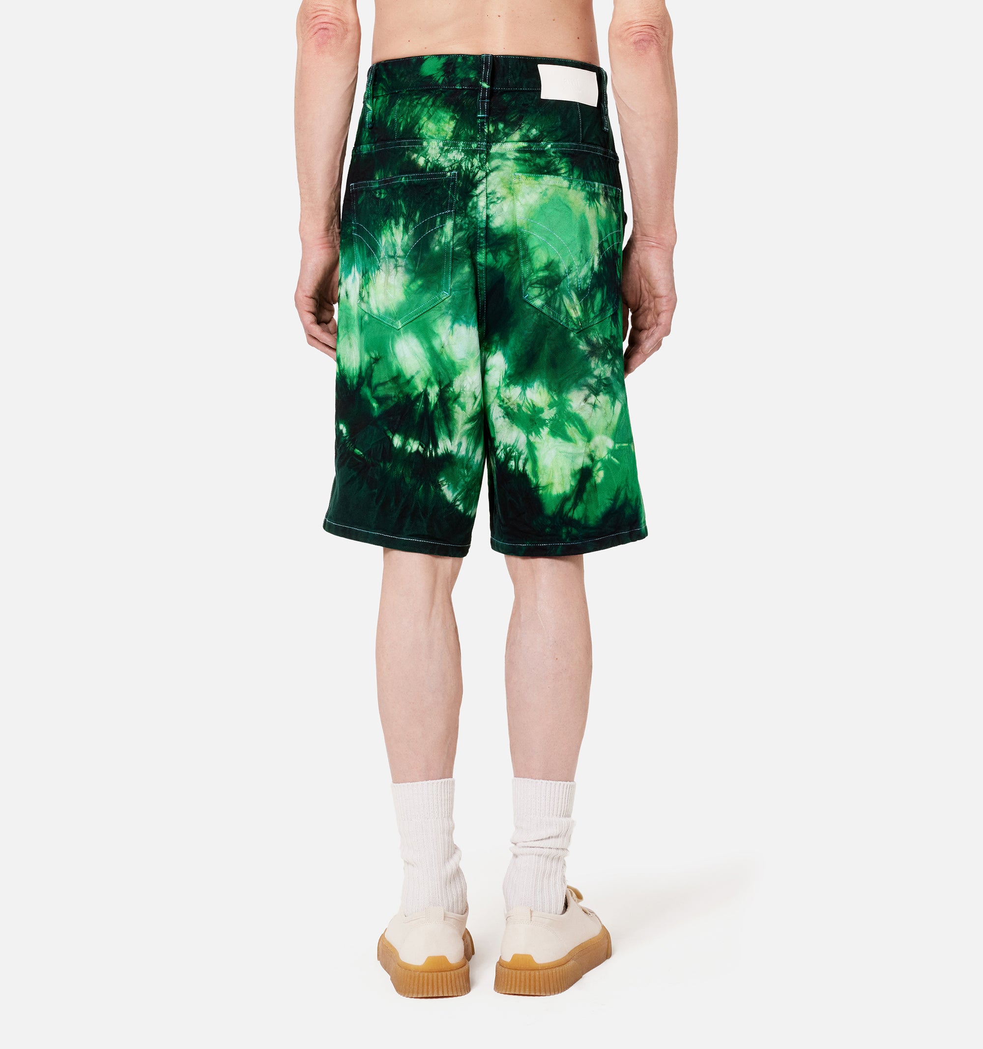 Bermuda Alex tie and dye en denim - Green & White