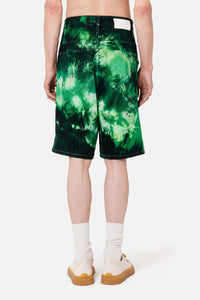 Bermuda Alex tie and dye en denim - Green & White