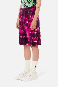 Bermuda Alex tie and dye en denim - Pink & White