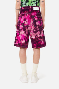 Bermuda Alex tie and dye en denim - Pink & White