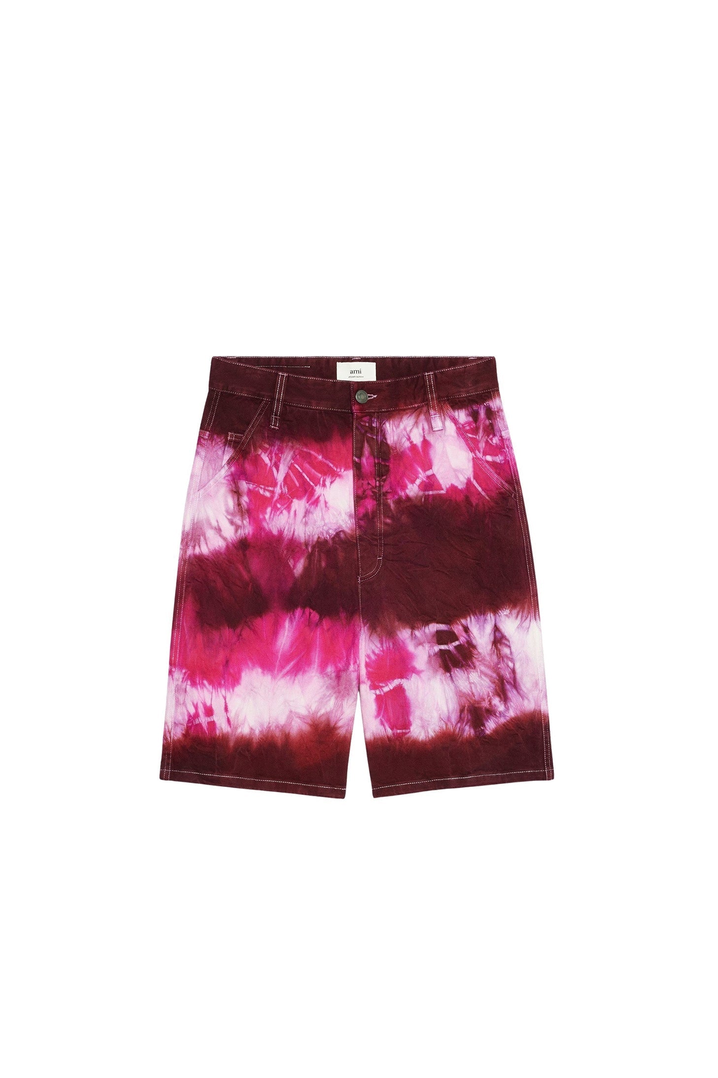 Bermuda Alex tie and dye en denim - Pink & White