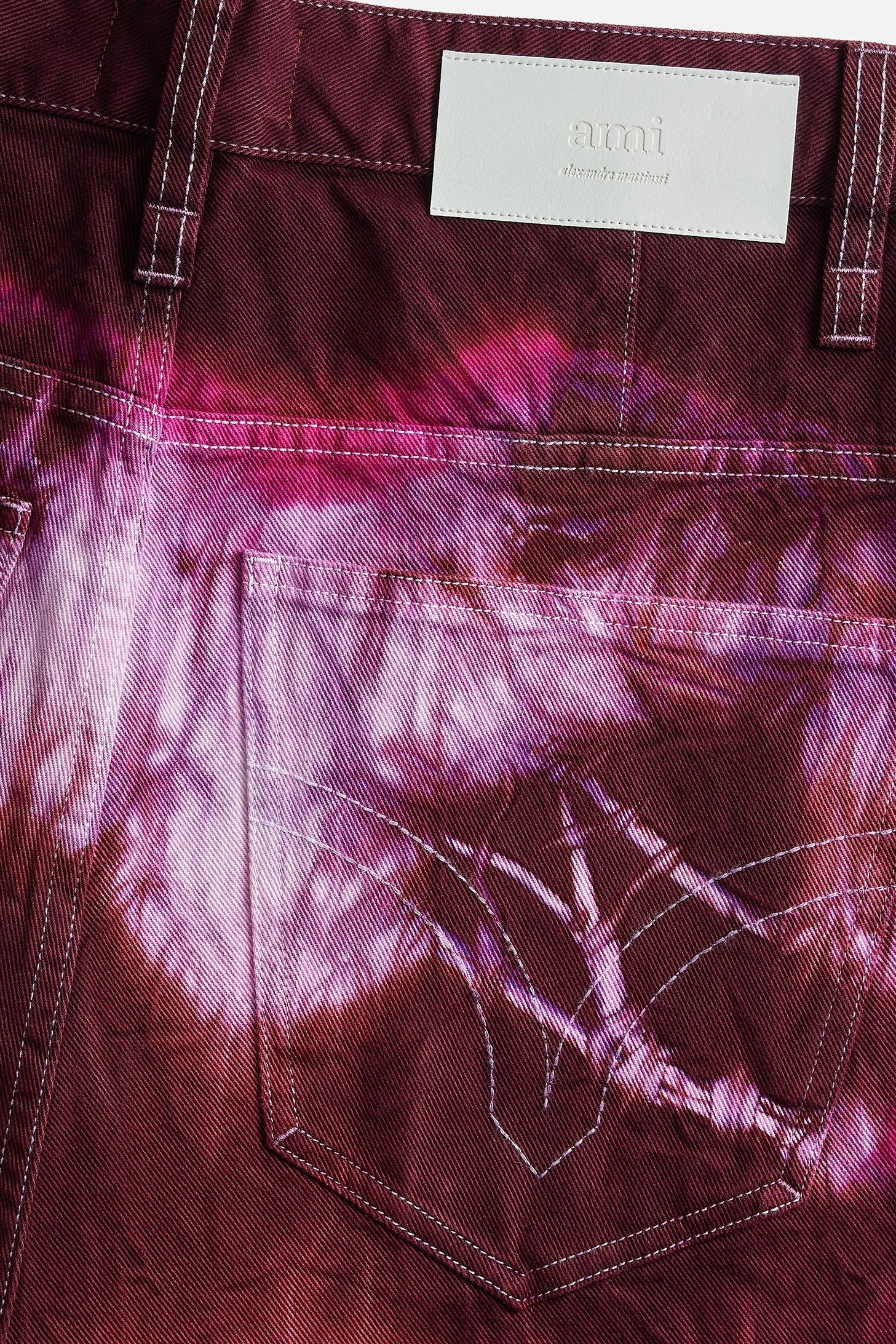 Bermuda Alex tie and dye en denim - Pink & White