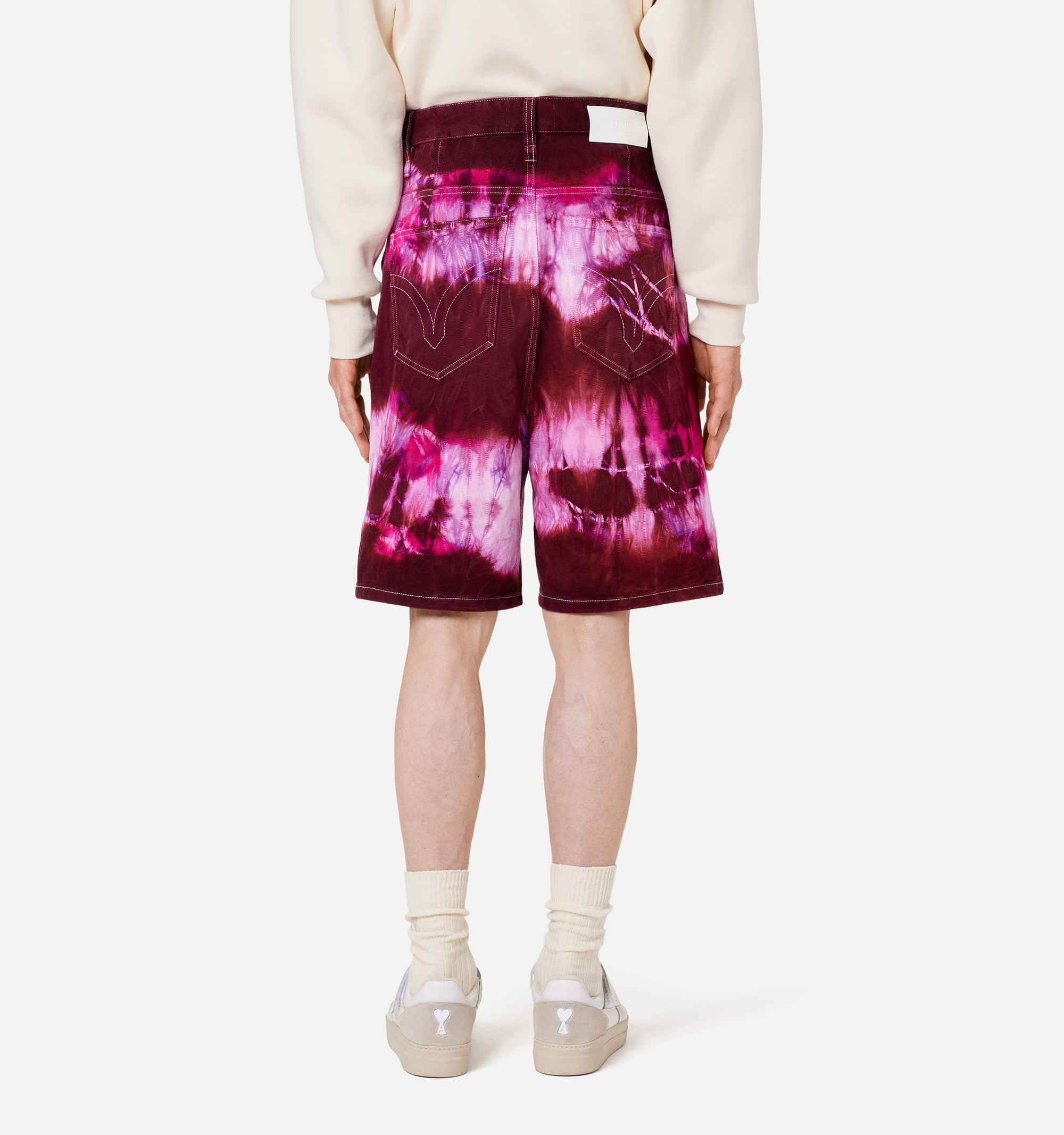 Bermuda Alex tie and dye en denim - Pink & White