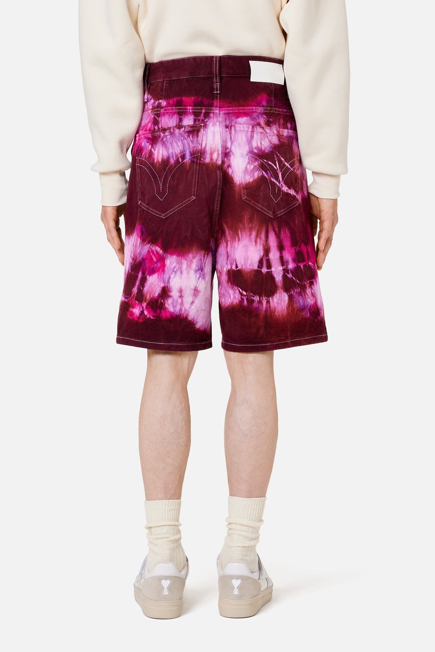 Bermuda Alex tie and dye en denim - Pink & White