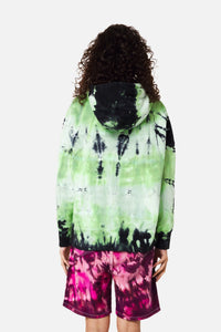 Sweat à capuche tie and dye - Green & White