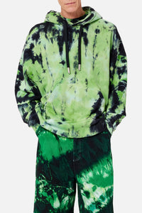 Sweat à capuche tie and dye - Green & White