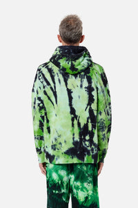 Sweat à capuche tie and dye - Green & White