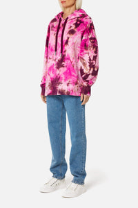 Sweat à capuche tie and dye - Pink & White