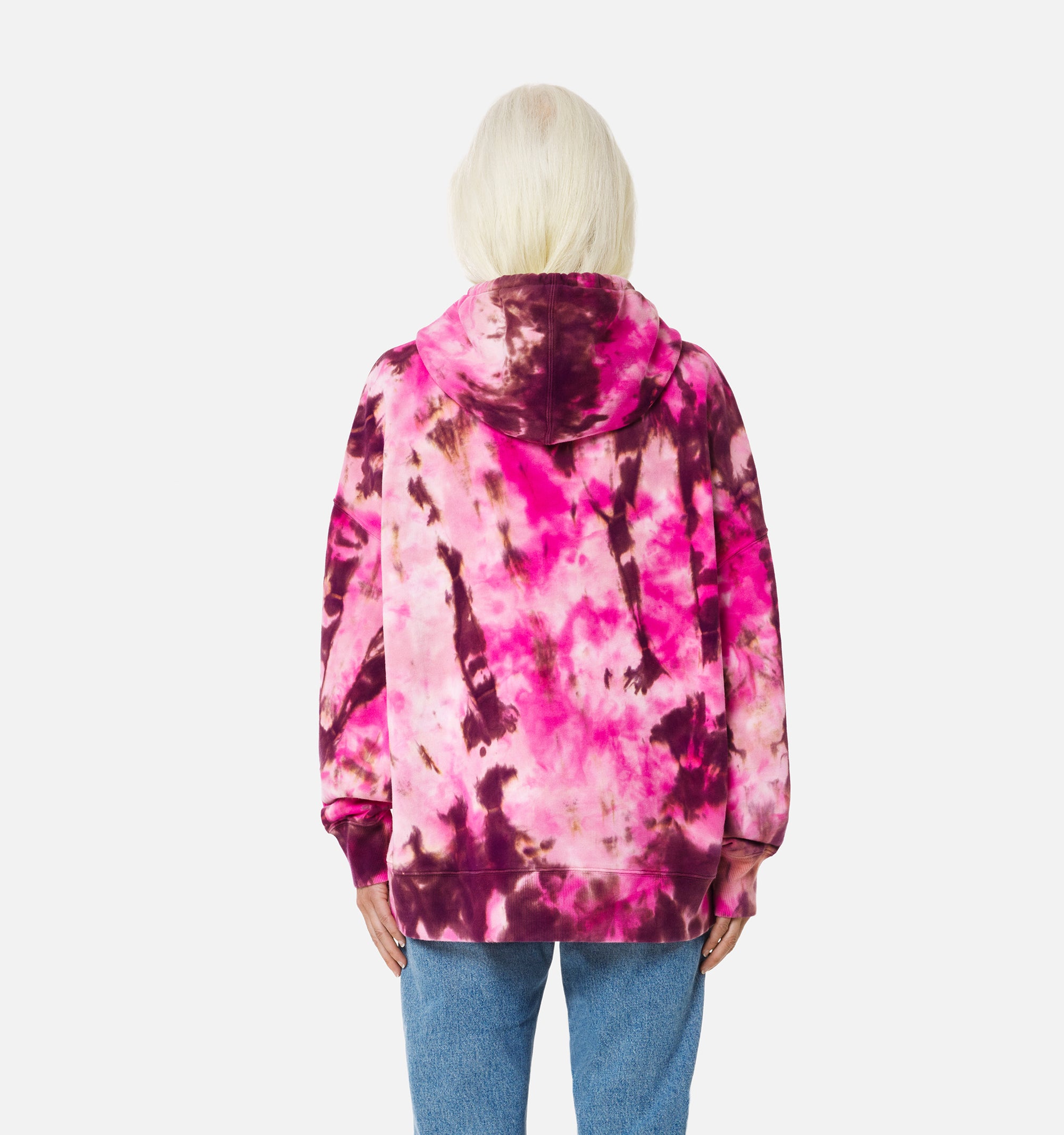 Sweat à capuche tie and dye - Pink & White