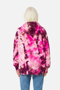 Sweat à capuche tie and dye - Pink & White