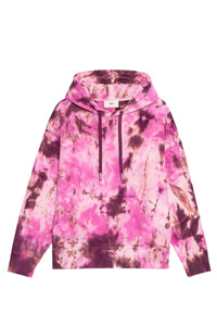 Sweat à capuche tie and dye - Pink & White
