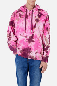 Sweat à capuche tie and dye - Pink & White