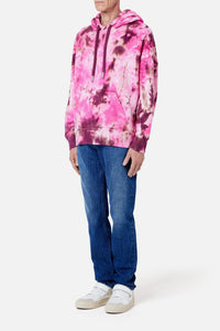 Sweat à capuche tie and dye - Pink & White