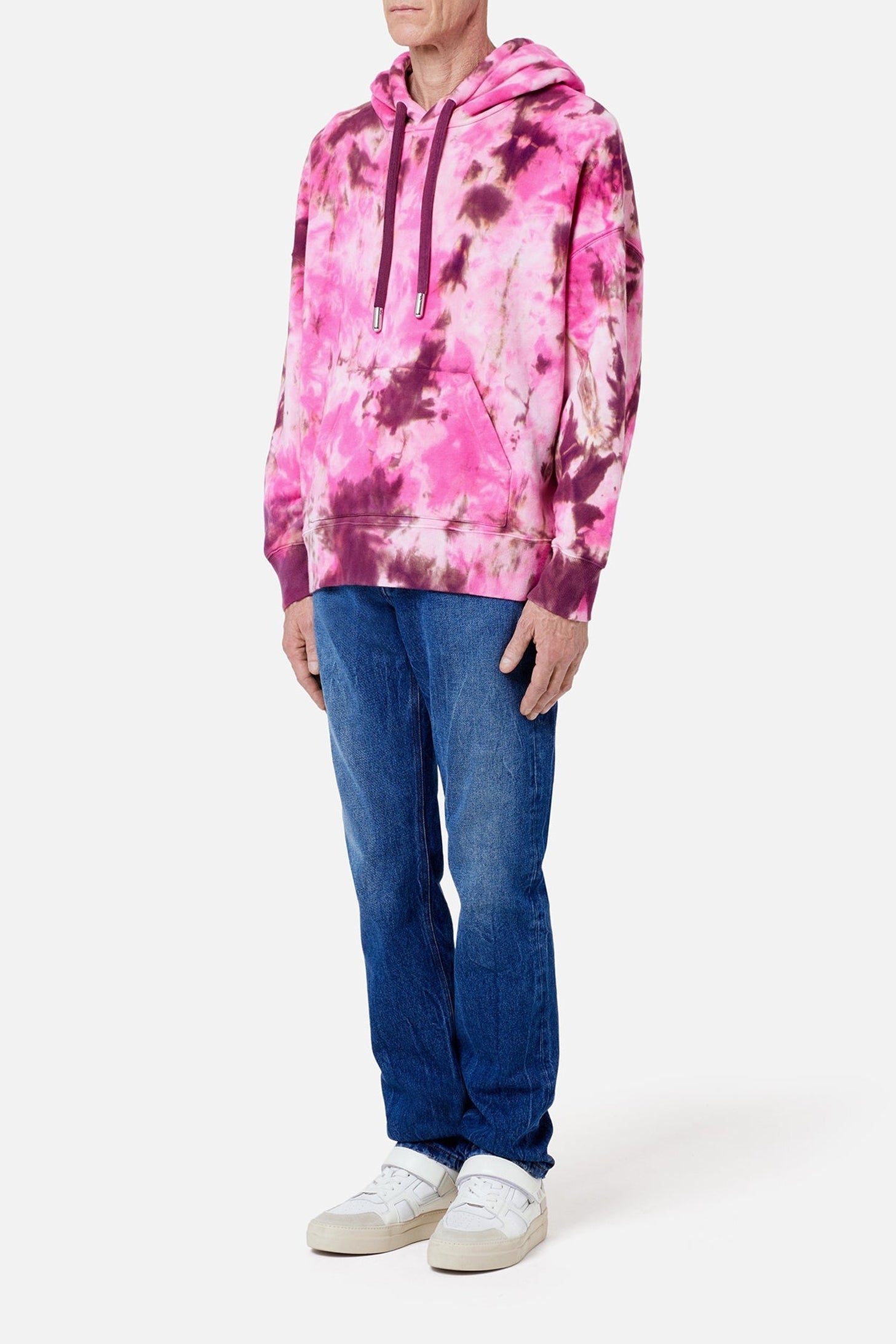 Sweat à capuche tie and dye - Pink & White