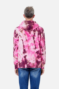 Sweat à capuche tie and dye - Pink & White