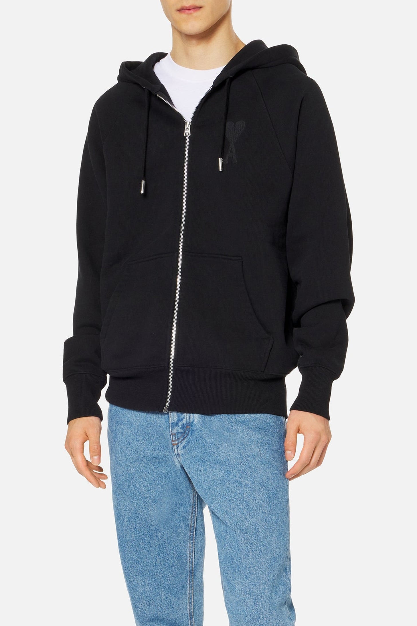 Sweat à capuche Ami de Cœur zippé - Black