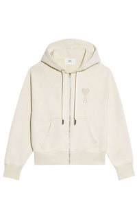Sweat à capuche Ami de Cœur zippé - Off White