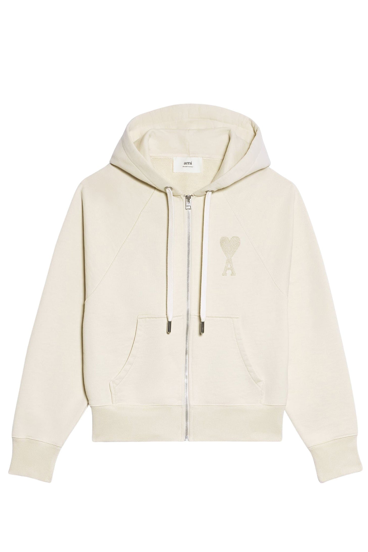 Sweat à capuche Ami de Cœur zippé - Off White