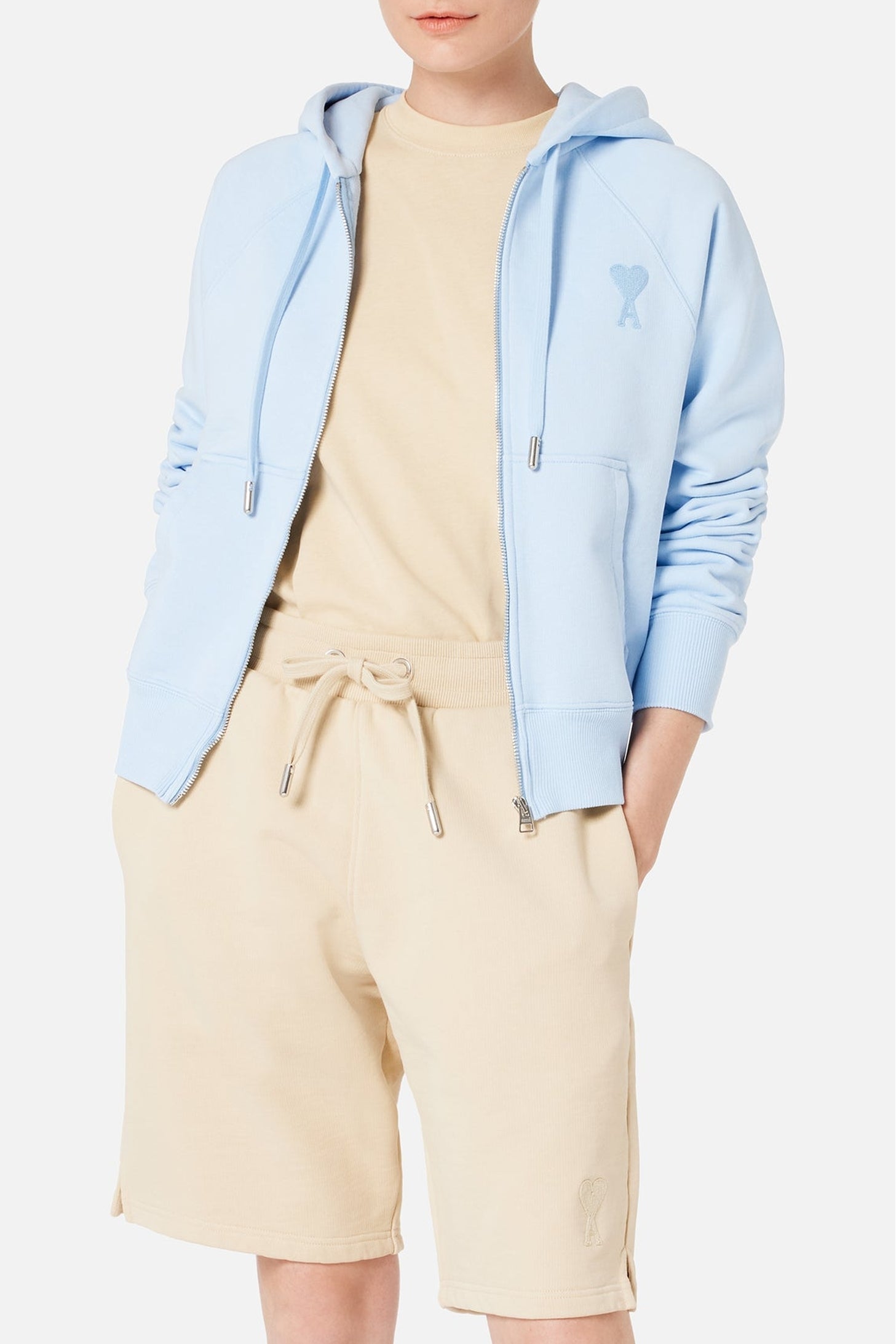 Sweat à capuche Ami de Cœur zippé - Sky Blue