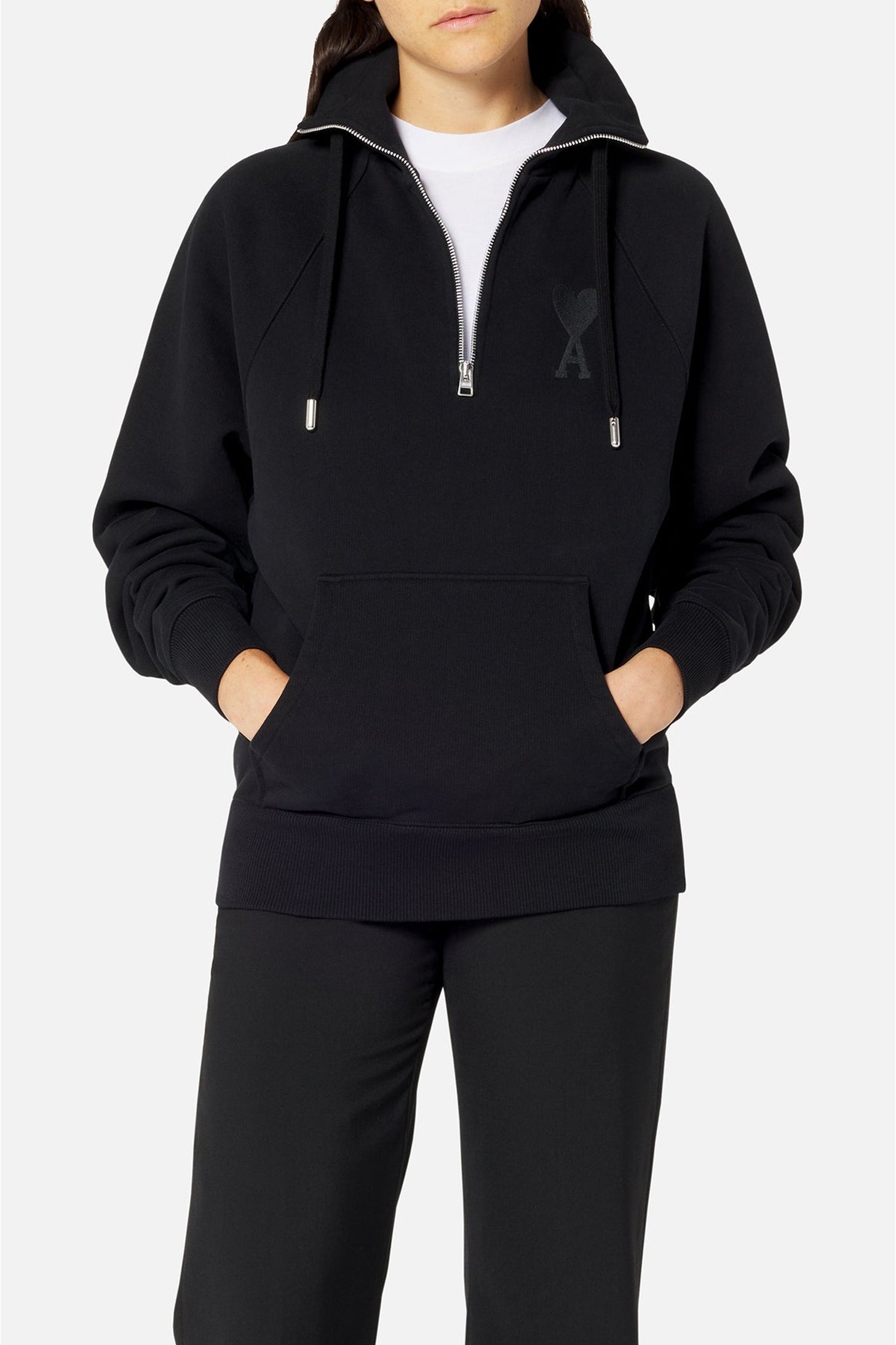 Sweatshirt Ami de Cœur zippé - Black