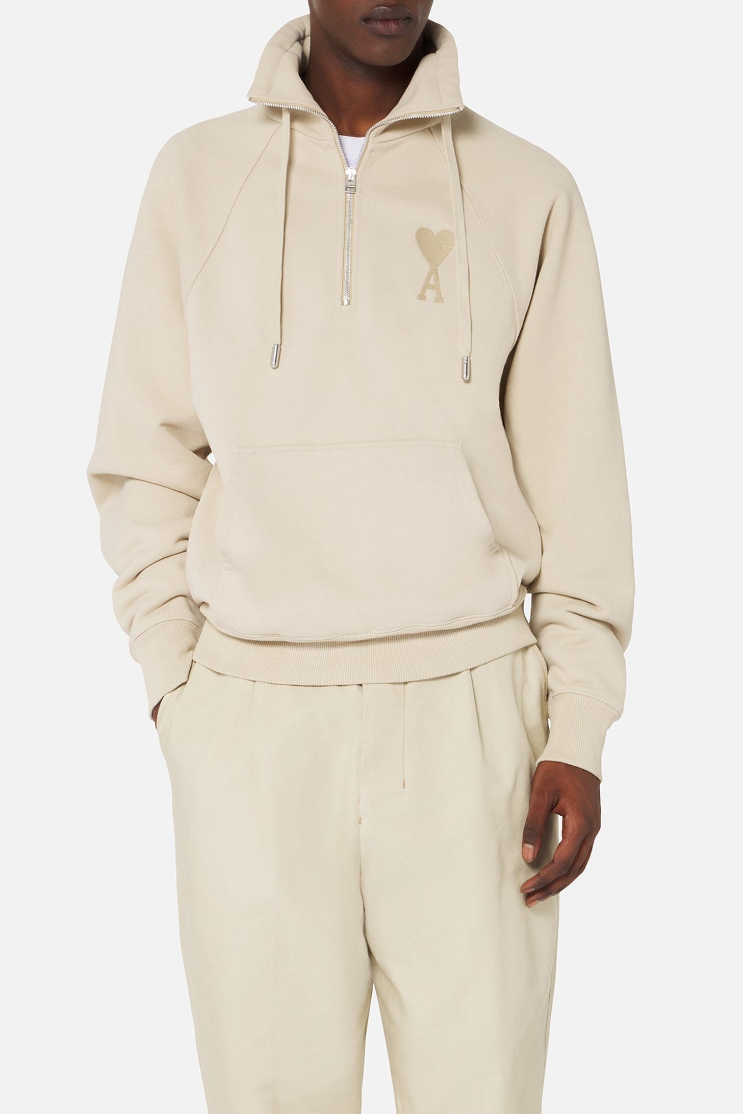 Sweatshirt Ami de Cœur zippé - Beige